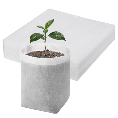 Fabric Grow Bags - 11.8x12.6 inches Breathable Seed Starter Plant Grow Bags for Seedling Pots, Nursery Pots for Plants, 100pcs - color: White, size: 11.8"x12.6"/Pack of 100