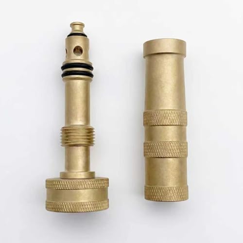 Brass Hose Nozzle, Heavy Duty, Adjustable High Pressure, 3/4" GHT
