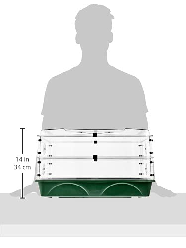 EarlyGrow 24" x 15" x 12.75" Domed Propagator with 2 Height Extenders and Locking Clip Set, Green - size: 2 Side Extenders and Locking Clip Set