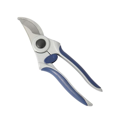 Amazon Basics Professional Bypass Pruning Shears, Lightweight Garden Clippers for Cutting Flowers, Trimming Plants, 7-inch Steel Garden Scissors, Blue - size: 7-Inch
