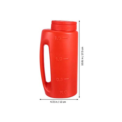 Hand Held Spreader, Fertilizer Salt Spreader, Ice Salt Dispenser with Adjustable Hole Size Cover for Lawns Gardens Walkways (red) - color: red