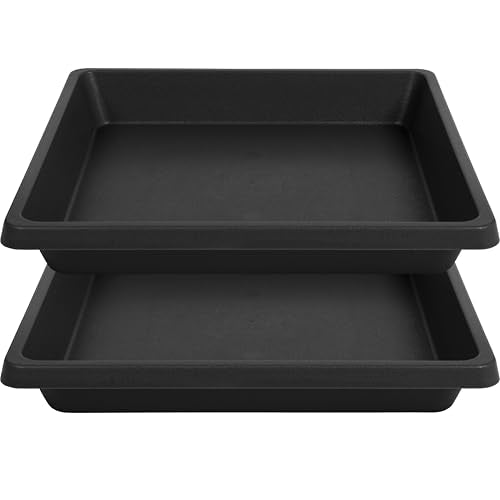 Square Plant Saucer 10 Inch 2 Pack 6 8 12 14 16 18 20 inch, Plant Drip Trays and Flower Pot Saucers, Plant Trays for Indoors No Holes, Plant Drainage Tray Saucers for Potted Plants - color: Black, size: 10"(2Pack)