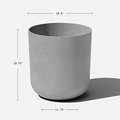 Veradek Mason Series Lima Planter - Large Round Outdoor Planter - color: Gray, size: 20 inches