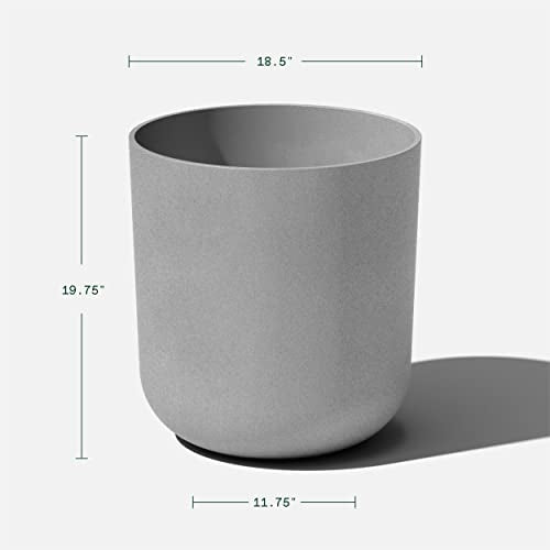 Veradek Mason Series Lima Planter - Large Round Outdoor Planter - color: Gray, size: 20 inches - 2 Pack