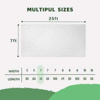Plant Freeze Protection Cover, 7x25 FT Floating Row Cover - size: 7x25ft