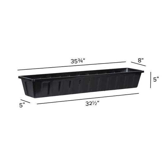Root & Vessel Poly-Pro Plastic Flower Box Planter, Black, 36-Inch - color: Black, size: 36-Inch