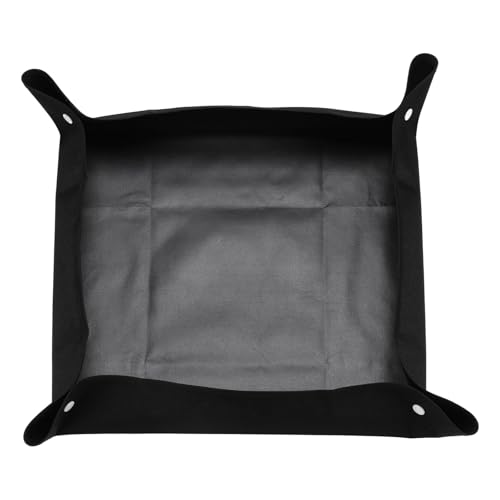 HARFINGTON Repotting Mat 19.7" x 19.7" Oxford Cloth Waterproof Plant Repotting Mat Foldable Portable Gardening Potting Tray with Plastic Buckle for Indoor Plant Change Soil, Black - color: Black