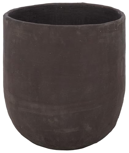 SAFAVIEH Outdoor - Cana Large Planter Pot with Drainage - Brown Cement & Bamboo - Weather Resistant - Ideal for Patio, Garden, Backyard, 19.3" Wx 19.3" D x 21.3" H (PAT1405A) - color: Brown
