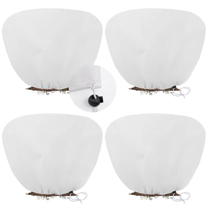 4 Pack Shrub Plant Covers Freeze Protection for Winter, 39.4"X39.4", White - size: 4PCS-39.4" X 39.4"-White