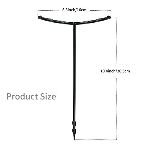 12 Pack Plant Support Stakes with 24 Pcs Clips, Half Round Ring Plastic Cage Holder Flower Pot Climbing Trellis for Small Vegetable,Indoor Plants