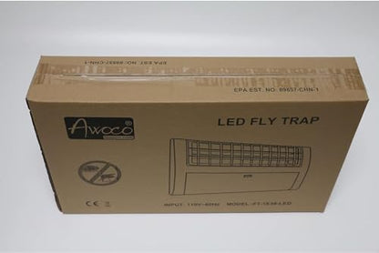 Awoco LED 13W 100V-240V Wall Mount Sticky Fly Trap Lamp XL 78” Extra Long Power Cord for Capturing Flies, Mosquitoes, Moths and Flying Insects (Fly Trap XL) - size: Fly Trap XL