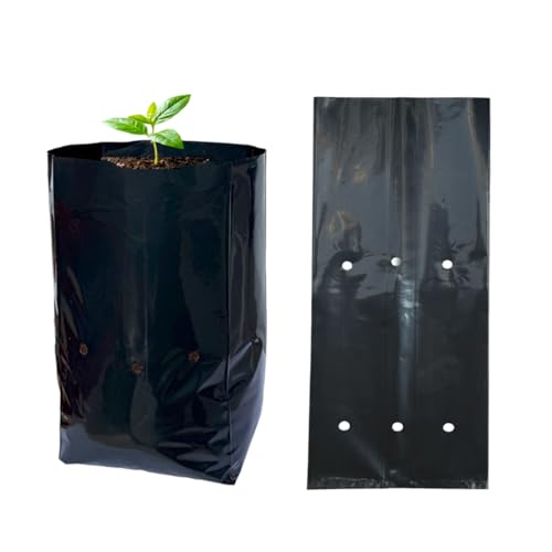 gardtree 1 Gallon 50 Pcs Thicken Plastic Plant Nursery Bags 5.5" x 9.3", Grow Bags for Fruit Trees, PE Seedling Pots, Nursing Growing Pouch, Ideal for Flowers, Vegetables, Fruit, Starting Saplings - size: 5.5"x9.3"/50PCS