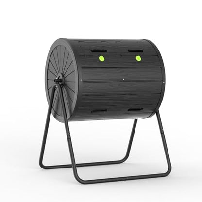 Compost Bin Outdoor Compost Tumbler Resin Ventilated Easy to Use Waterproof UV Protected for Garden Kitchen Yard, Black