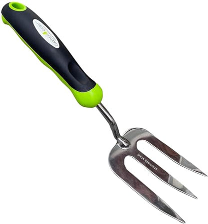 Garden Guru Stainless Steel Hand Weeder Fork Tool – Rust Resistant Stainless Steel – Ergonomic Handle – Great for Planting, Spreading Mulch, Weeding, Loosening & Transplanting Soil - size: 1 Pack, style: Stainless Steel