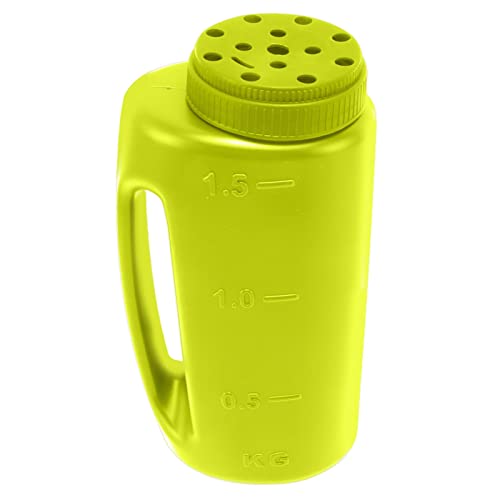 Handheld Fertilizer Spreader, Crop Spreading Salt Sowing Pot Hand Held Grass Seed Spreader Weed and Feed Spreader for Seeds, Fertilizer, Salt, Adjustable Hole Size (Green)