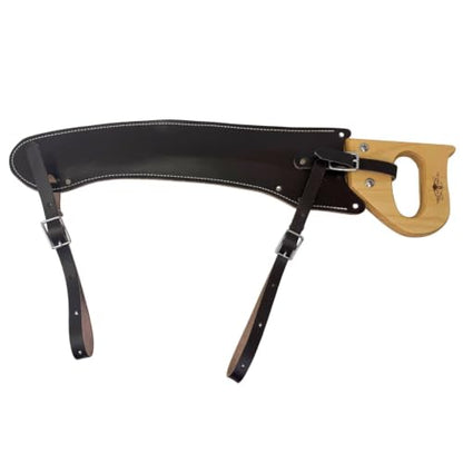 Fanno Curved Trail Pack Saw with Handmade Leather Scabbard, 19" Cutting Edge, Saddle Mounted Hand Saw for Horse Packing, Trail Riding, Hunting, ATV & UTV - size: 19"