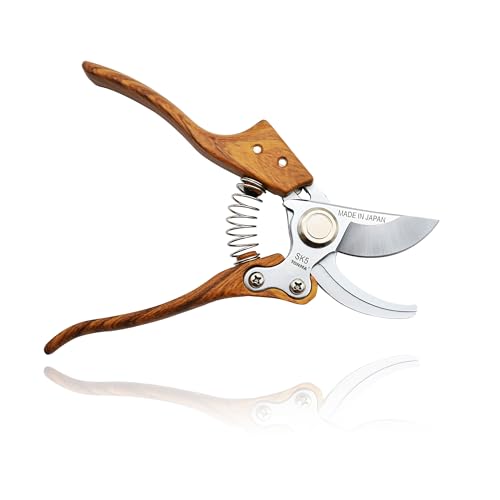 TONMA 8.2" Pruning Shears, Made in Japan, Japanese Garden Clippers, TP-7 - style: Bypass Pruning Shears (Wood Grain)