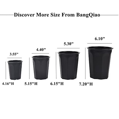 14 Pack 4.40 Inch Black Plastic Deep Nursery and Seedling Pots, Round Planter Container for Transplanting, Cutting, Succulent - color: Black, size: 4.40 inch