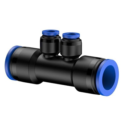 Pawfly 12 Pcs Quick Connect 1/2" to 1/4" Drip Irrigation Fittings for 1/2" Tubing (0.62-0.63" OD), Push-to-Fit 4-Way Reducing Tees Reducer Tee Connectors, Anti-Leak Drip Irrigation Tee Fittings - size: 12 Pcs 4-Way Reducing Tees Reducer Tee Connectors