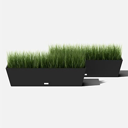 Veradek Pure Series Window Box Planter - Tapered Outdoor Planter - color: Black, size: 36 inch - 2 Pack