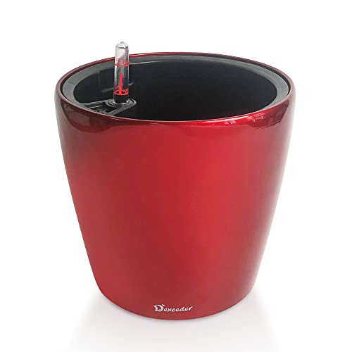 Dexceder 11x10 Self Watering Planter (Red High Gloss) - color: Red, size: 11x10