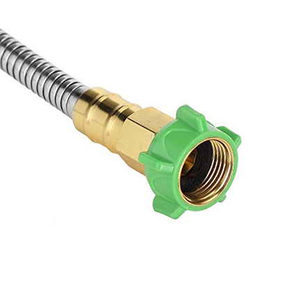 UNCO- Metal Garden Hose, 3 Feet Stainless Steel, No Kink, Lightweight - color: Silver, size: 3 ft