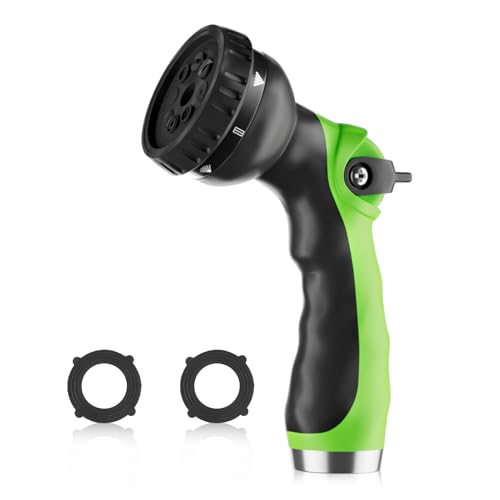 SPECILITE Garden Hose Nozzle with 8 Adjustable Spray Patterns, ABS Hose Sprayer Nozzles with Thumb Control On Off Valve for Easy Flow Control, Use for Watering Plants & Lawns, Washing Cars & Pets