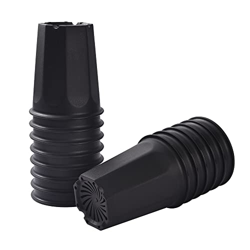 14 Pack 4.40 Inch Black Plastic Deep Nursery and Seedling Pots, Round Planter Container for Transplanting, Cutting, Succulent - color: Black, size: 4.40 inch
