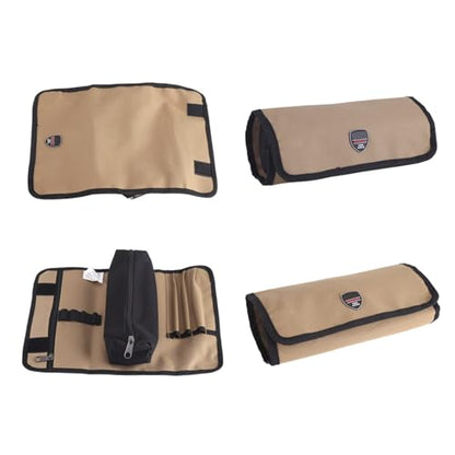 Small Tool Roll Bag, Portable Foldable Garden Tool Bag Roll Up Tool Organizer Pouch for Bicycles Motorcycles 600D Oxford Fabric Tool Roll for Wrenches Screwdrivers Pliers