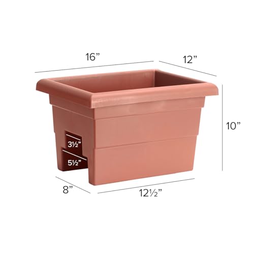 Root & Vessel Countryside Railing Planter Box, 16 Inch, Terra - color: Terra, size: 16 Inch