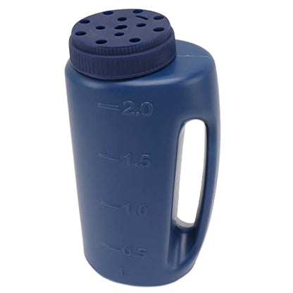 Hand Fertiliser Shaker, Hand-Held Grass Seed Shaker, For Spreading Salt and Juice Pot (Blue) - color: blue