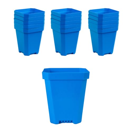 Bootstrap Farmer 16 pc Blue Heavy Duty Square 5 in Nursery Pots for Seed Starting Flowers Germination with Drainage Holes - color: Blue, size: Pots Only