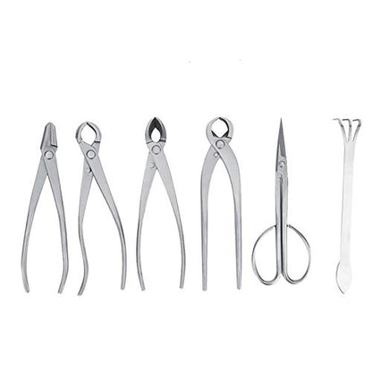 Bonsai Tools Set, 6pcs Stainless Steel Bonsai Garden Plant Tree Scissors Trimming Cutting Tool Set with Storage Bag, Garden Plant Tools