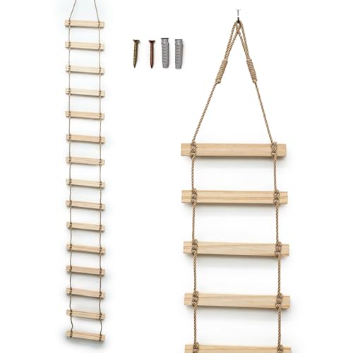 Wooden Ladder Plant Trellis for Wall, Plant Ladder - 70.9×7.9 Inches Natural Wooden Hanging Trellis, Decorative Wall-Mounted Support for Potted Vines, Ivy, and Houseplants