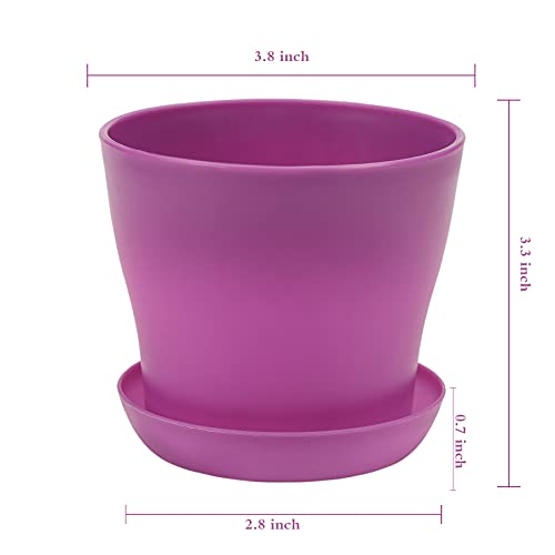 TDHDIKE 10 Pcs Plastic Planters Indoor Flower Plant Pots (Purple) - color: Purple