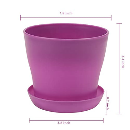TDHDIKE 10 Pcs Plastic Planters Indoor Flower Plant Pots (Purple) - color: Purple