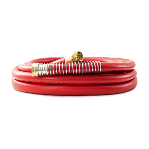 5/8" Garden Hose 20ft, -40℉ To 190℉ Hot/Cold Rubber hose, Red - color: Red, size: 20Ft