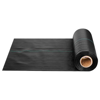 VEVOR Weed Barrier Fabric Heavy Duty, 1.3x100FT 3.2oz Landscape Fabric, Woven Weed Blocker Fabrics, Garden Fabrics Weeds Barrier, Weeds Control Ground Cover, Geotextile Webbing, Gardening Mat, Black - size: 1.3FT*100FT-3.2oz