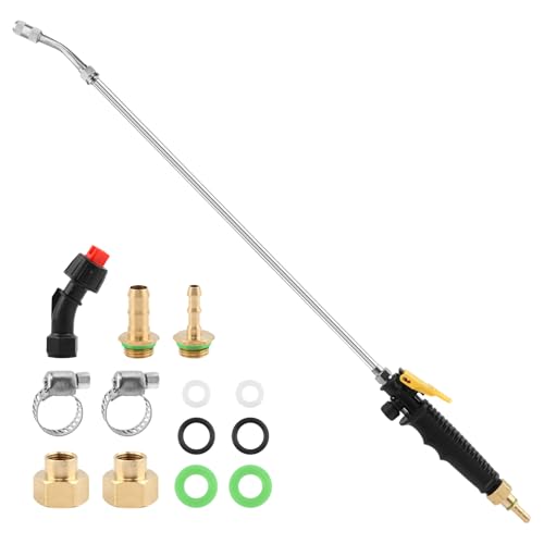 28" Stainless Steel Sprayer Wand with Shut-Off Valve & Quick Connector
