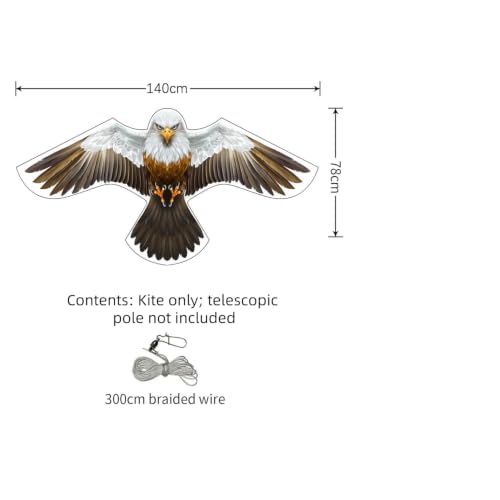 Bird Scarer Kite Without Pole Crops Farm Protector Hawk Flying Kite-Type-D - color: Brown-White