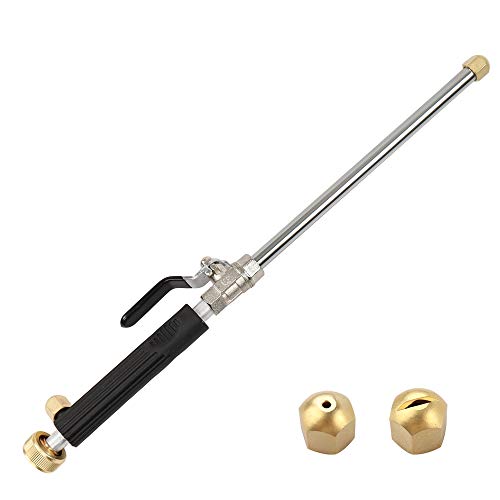 High Pressure Power Washer wand, Hydro Jet Water Hose Nozzle,Watering Sprayer Cleaning Tool, Wand Lance for Gutter Patio Car Pet Window Glass Black - color: Black