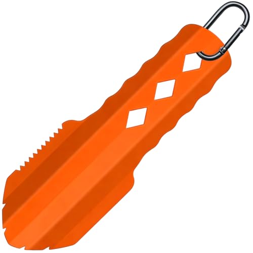 3-in-1 Ultralight Backpacking Trowel, Durable Aluminum Shovel & Potty Tool with Ergonomic Handle for Hiking & Survival(Orange) - color: Orange, size: size1