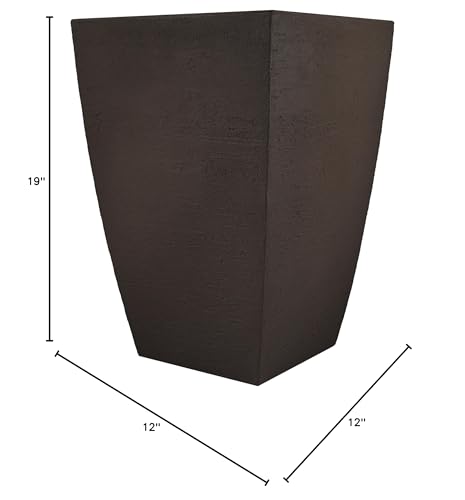 Tusco Products MSQT19ES Modern Square Garden Planter, 19-Inch, Espresso - color: Espresso, size: 19 Inch