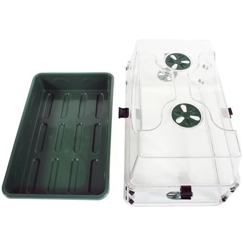 EarlyGrow Medium Seed and Herb Domed Propagator with Vented Side Height Extension and Security Clip Set,Green - size: Medium with 1 Height Extender and Clips