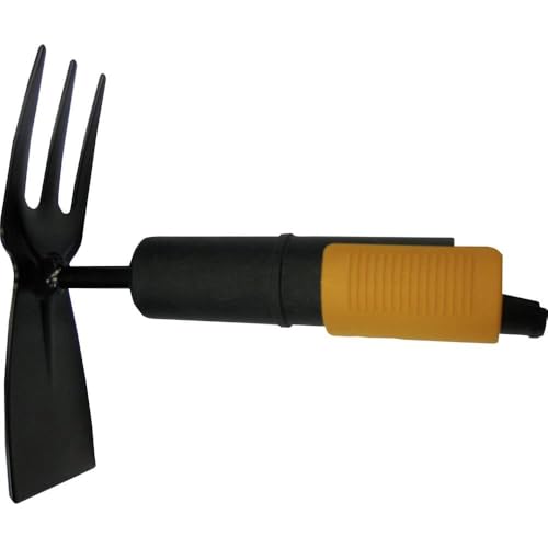 Fiskars QuikFit Double Hoe, Tool Head, Length: 18.5 cm, Steel Head, Black/Orange, 1000735 - style: Double Hoe
