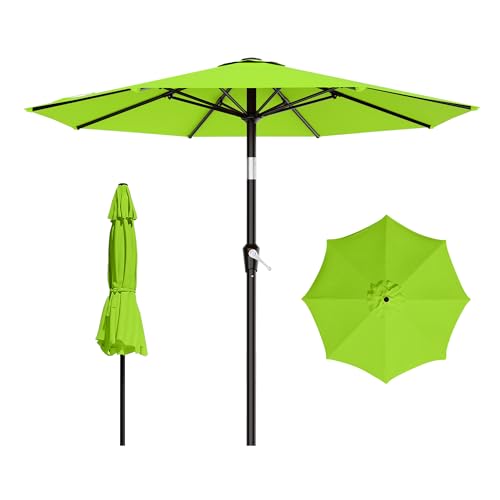 AreShark 9FT Outdoor Patio Umbrella with Tilt and Crank, Apple Green - color: Apple Green, size: 9ft