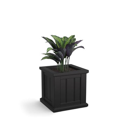 Mayne Cape Cod 14in Self-Watering Square Planter, Black - color: Black, size: 14in
