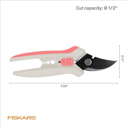 Fiskars Floral Pruning Shears, Plant Cutting Scissors for Flowers - color: Spring Bloom Light Pink