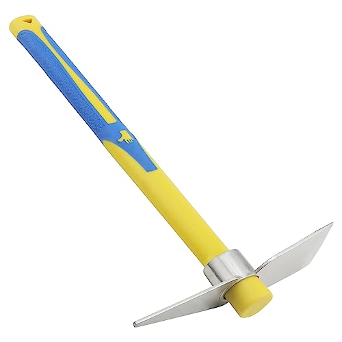 2 PCS Garden Hoe Tools, Stainless Steel Cultivator Hand Tiller and Hand Pick Axe with Fiberglass Handle, Pick Mattock Hoe for Planting Digging Weeding Gardening - size: Cultivator Hoe 2PCS