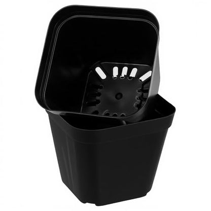 JEUIHAU 150 Packs 4 Inch Black Plastic Square Nursery Pots